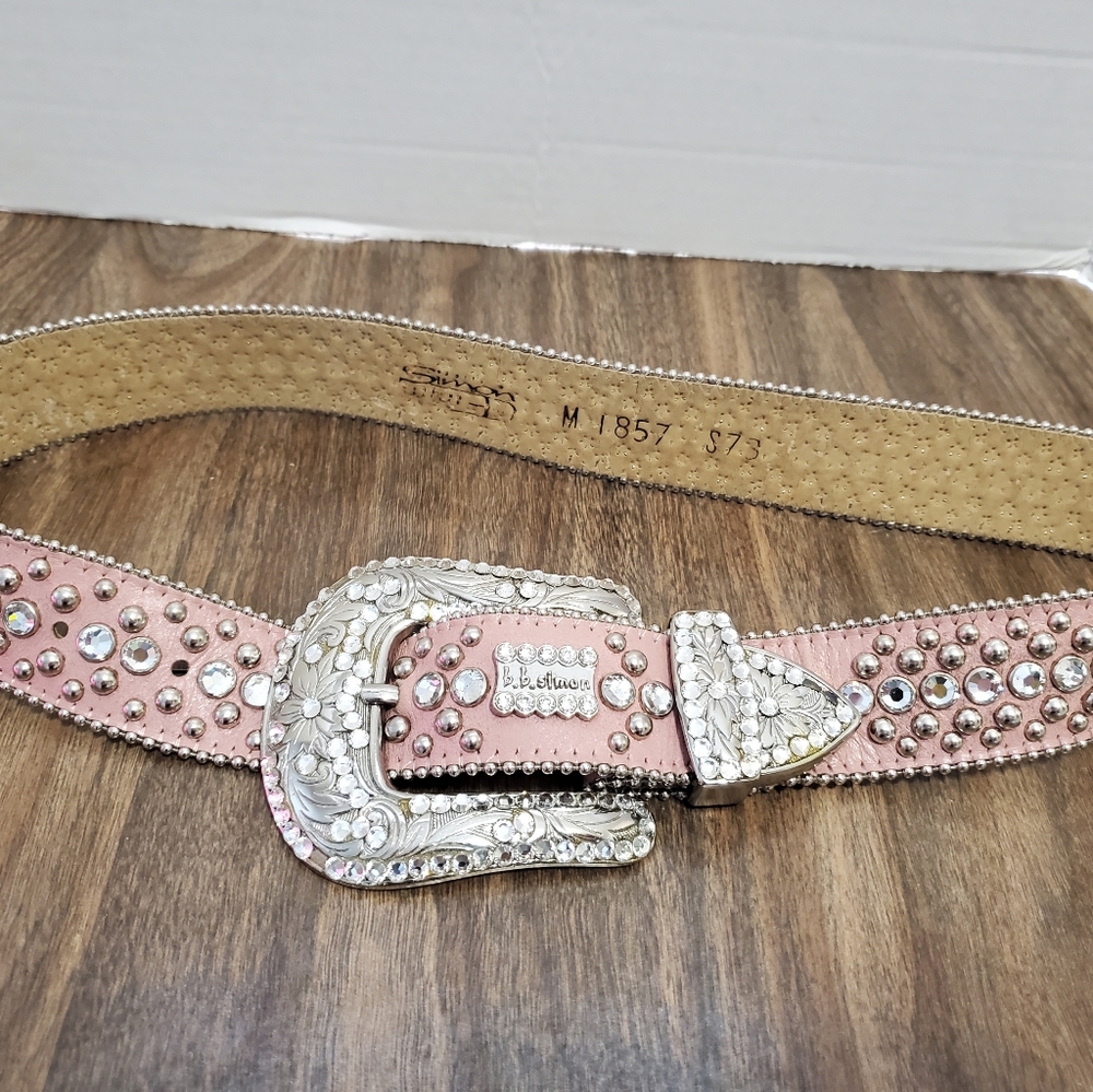 Authentic BB Simon pink leather belt